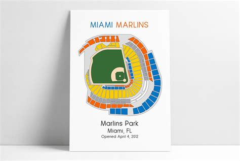 Miami Marlins Baseball Map, MLB Stadium Map, Ballpark Map, Baseball ...