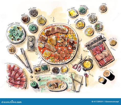 Korean Bbq Illustration Color | CartoonDealer.com #41728929