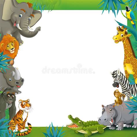 Photo about The happy and colorful illustration for the children. Illustration of animal, hipp ...