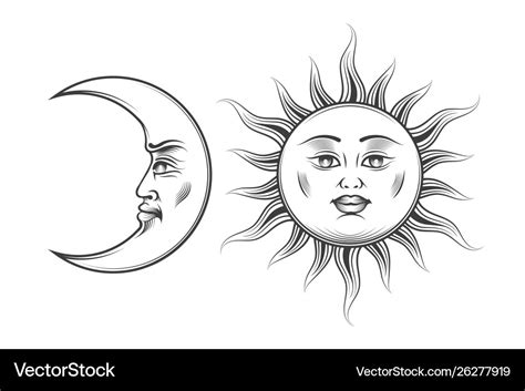 Moon And Sun Drawing