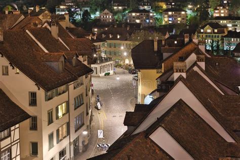 The Old City of Bern by Night Stock Photo - Image of city, building ...