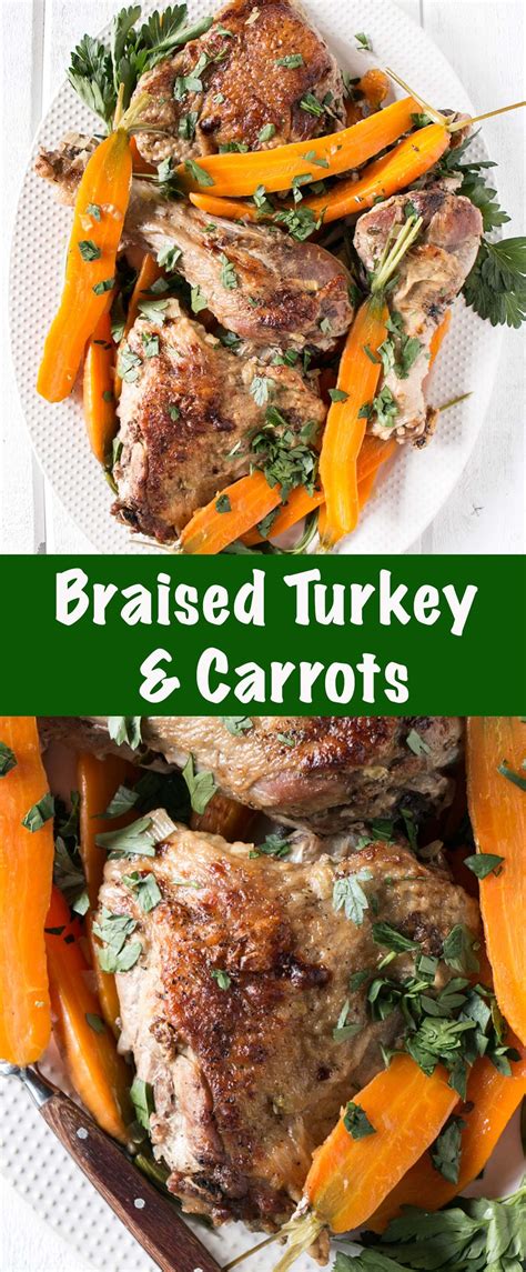 Easy turkey recipe with fall off the bone turkey and braised carrots. #turkeyrecipe # ...