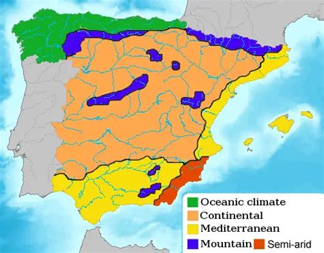 Spain Climate Map - Mapsof.Net