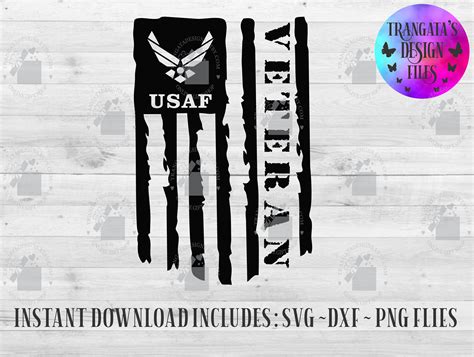 Air Force Veteran Flag Instant Download, Air Force SVG, Air Force DXF, American Flag Svg,Air ...