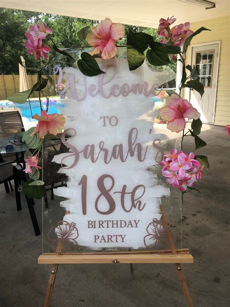 DIY BIRTHDAY PARTY DECORATIONS: ACRYLIC SIGNS Birthday Party Decorations Diy, 18th Birthday ...