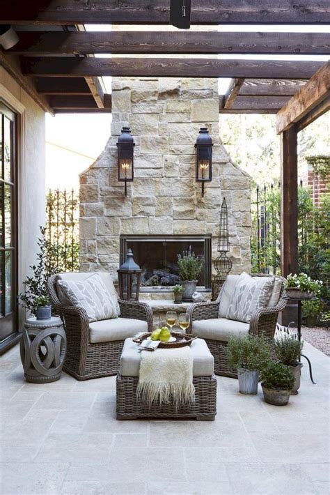 50 Awesome French Country Living Room Decor Ideas - Page 37 of 50 | Backyard, Outdoor fireplace ...