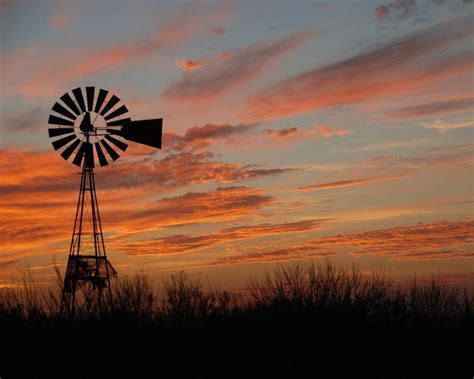 Texas Windmill Paintings | Sunset Windmill South Texas by Talloula | Country sunset, Farm ...