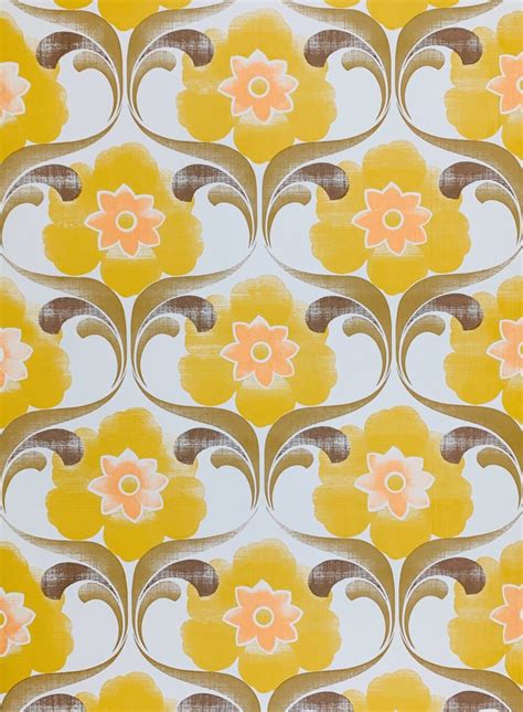 Yellow Floral Wallpaper | Vintage Wallpapers - Online Shop