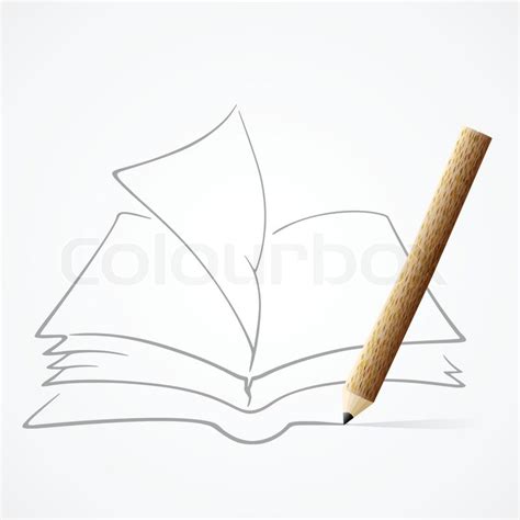 Drawing Of Book And Pencil