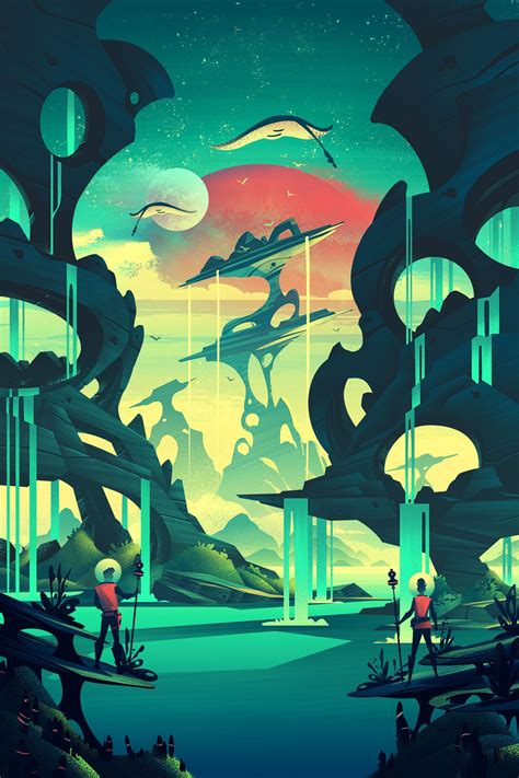 Space Park Boardgame Illustration | Space illustration, Landscape ...