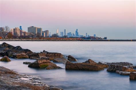 Chicago Skyline at sunrise editorial stock photo. Image of downtown ...