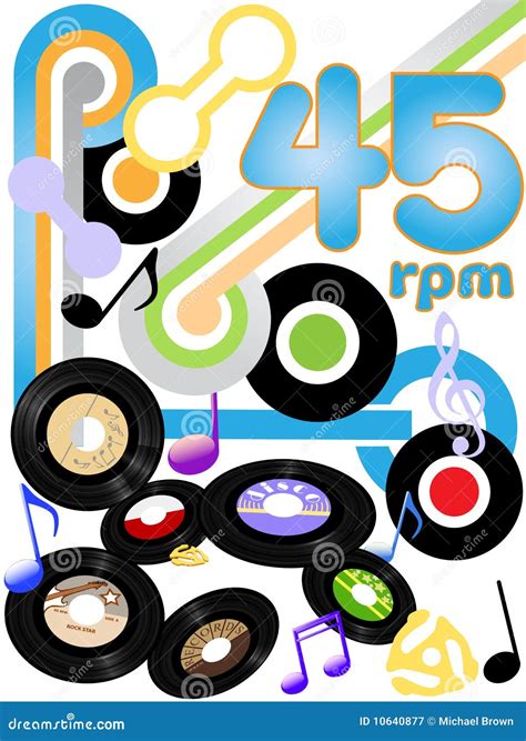 Oldies 45 RPM Rock and Roll Music Records Stock Vector - Illustration ...