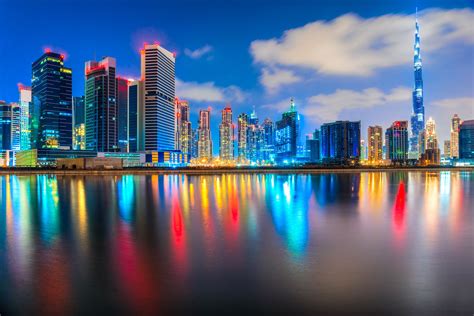 Dubai Buildings Night View Wallpaper [3852x2572]