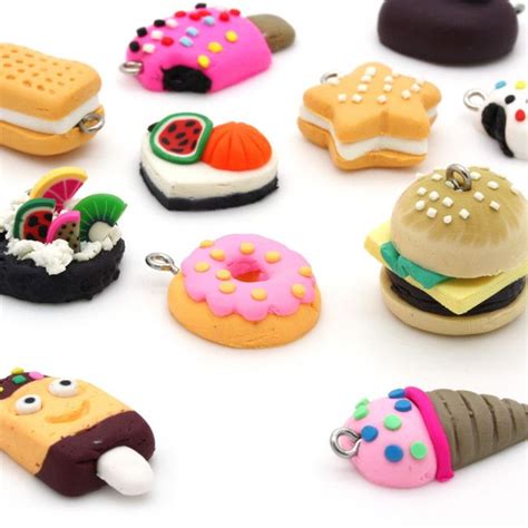 Polymer Clay Food Charms Mix - Pack of 10 #polymerclay #charms #diycrafts #craftideas # ...