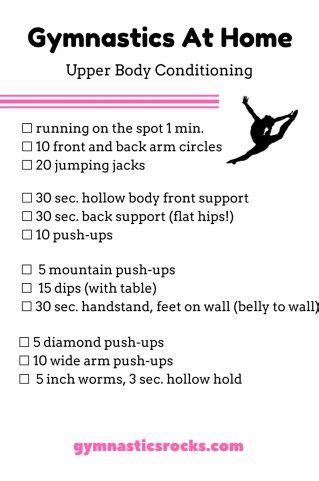 Hey everyone! Today I am sharing some at-home gymnastic work-outs in checklist form so you can ...