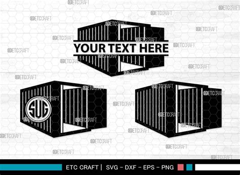 Shipping Container SVG Monogram Graphic by Pixel Elites · Creative Fabrica