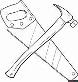 Hammer And Saw Coloring Page  Easy Drawing Guides sketch template