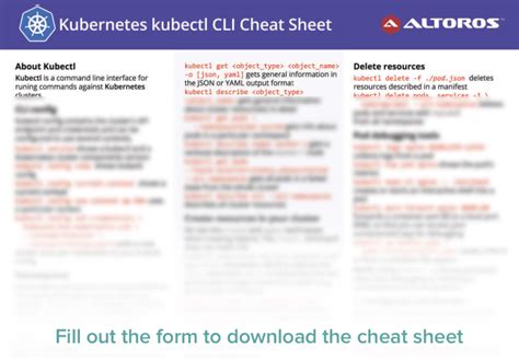 Kubernetes kubectl CLI Cheat Sheet | Altoros