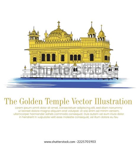 Illustration Sikh Temple Vector Drawing Golden Stock Vector (Royalty ...