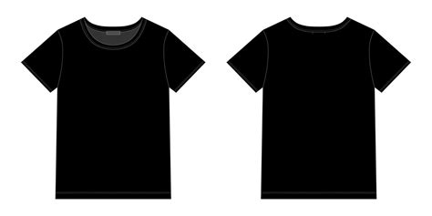 Unisex black t-shirt design template. Front and back vector. 5621719 ...