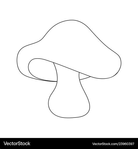 Boletus mushroom outline isolated on white Vector Image