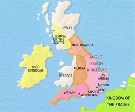 Britain 750 AD - Map, history and timeline | Map of britain, Scotland map, Anglo saxon