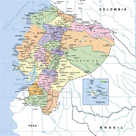 Map of Ecuador with cities. Ecuador map with cities | Vidiani.com | Maps of all countries in one ...