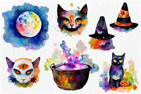 Watercolor Illustration Halloween By Maya Lagunova | TheHungryJPEG.com