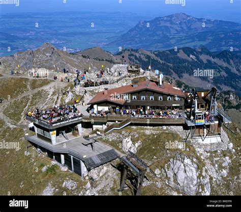 Aerial picture, Mt Nebelhorn, Nebelhorn house, Nebelhornbahn aerial ...