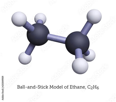 Ball-and-Stick Model of Ethane Stock Illustration | Adobe Stock