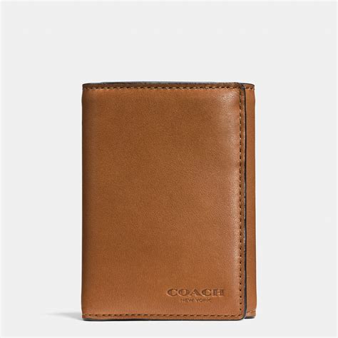 Lyst - COACH Trifold Wallet In Sport Calf Leather in Brown for Men