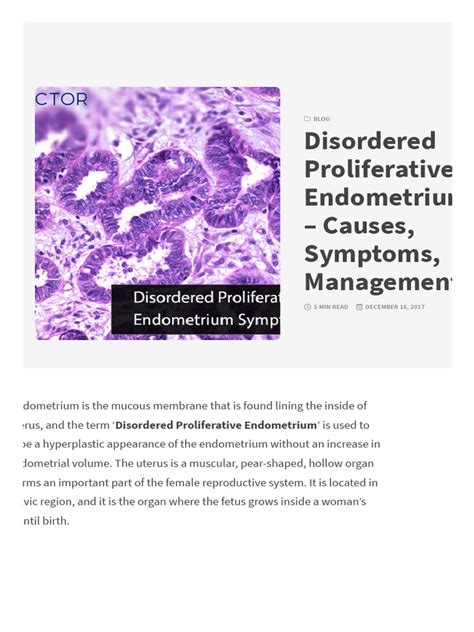 Disordered Proliferative Endometrium Causes and Symptoms | PDF | Menstrual Cycle | Animal Female ...