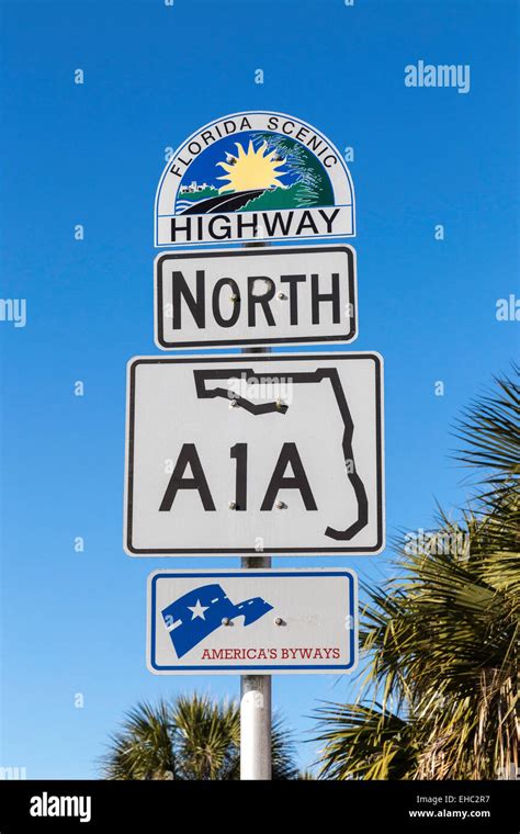 Highway A1A Sign, Florida, USA Stock Photo - Alamy