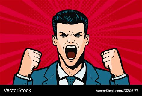 Man screaming loudly cartoon in pop art retro Vector Image