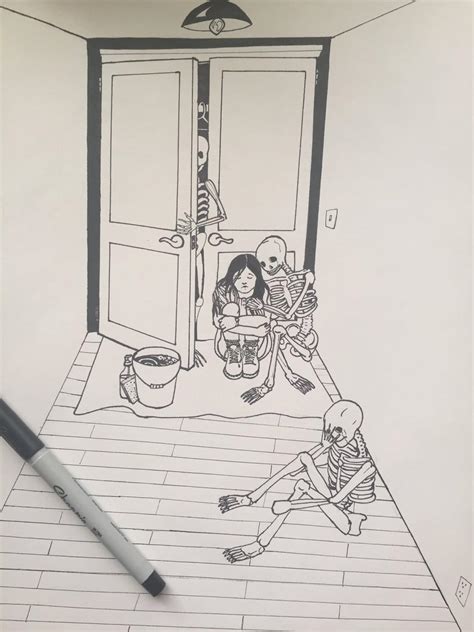 Skeletons in my closet sketch #2 by PoppyRed24 on DeviantArt