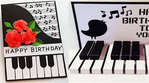 Happy Birthday Piano,3D Popup card//Handmade Birthday card idea.