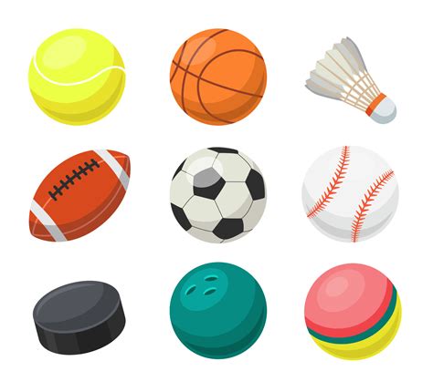 Balls for different team sports flat vector illustrations set 5042796 Vector Art at Vecteezy