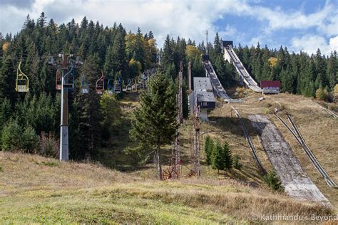 The Olympic ski jumps and former Hotel Igman in Bosnia and Herzegovina