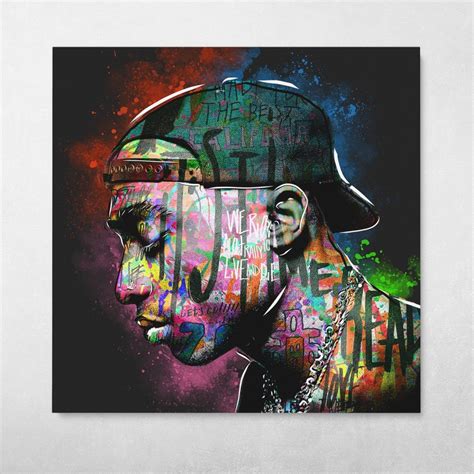 Tupac Graffiti 2Pac Shakur Pop Art Rap Hip-Hop Modern Wall Art