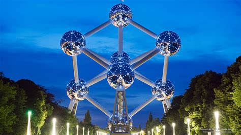 HD wallpaper: Atomium at Night, Brussels, Belgium, Landmarks | Wallpaper Flare