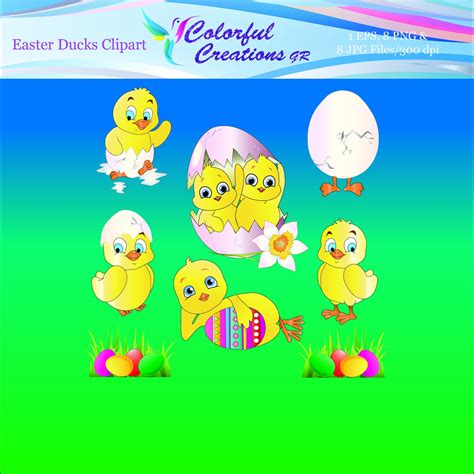 Easter Ducks Clipart Personal & Commercial Use Digital - Etsy