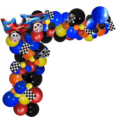 Buy YNOU 121 Pcs Racing Car Balloons Arch Garland Kit Decorations, Race ...