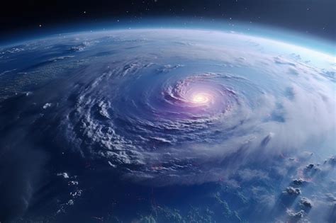 View from space formation of a hurricane on Earth post apocalyptic ...