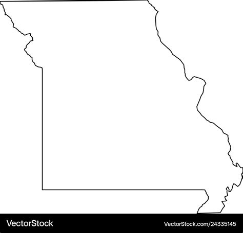 Missouri state of usa - solid black outline map Vector Image