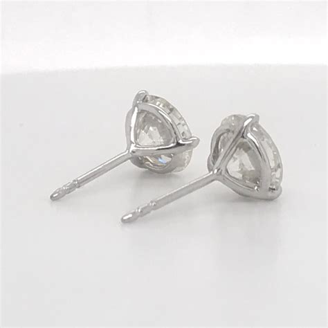 Diamond Stud Earrings 3.78 Carat J SI1-SI2 18 Karat White Gold at ...