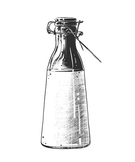 Premium Vector | Hand drawn sketch of milk bottle in monochrome