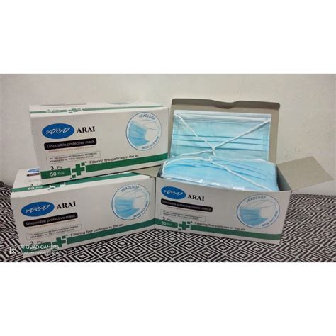 Jual MASKER MEDIS HIJAB ARAI 3PLY DISPOSIBLE SURGICAL MASK ( 3 BOX ...