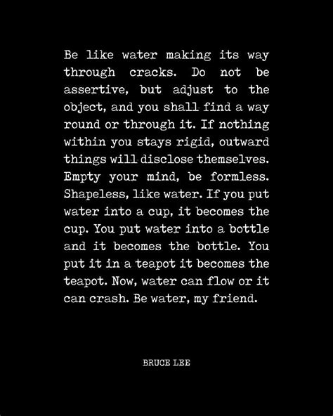 Be Water, My Friend - Bruce Lee Quote 2 - Typewriter Print - Motivational Digital Art by Studio ...