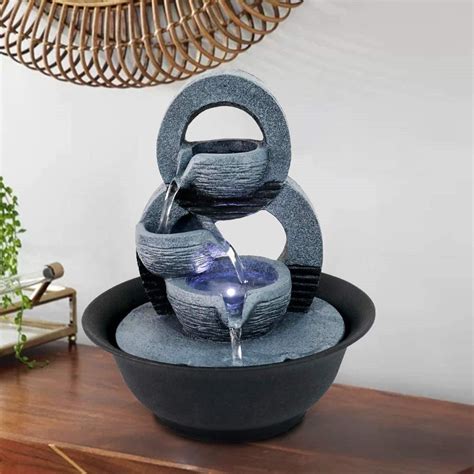 Hamiedun Tabletop Water Fountains Indoor Waterfall And Calming Water ...