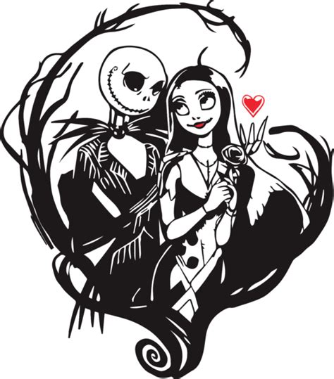 Jack Sally in love nightmare before Christmas car laptop decal 6" Black/Red | eBay